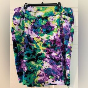 Vibrant Multicolor Abstract Print Skirt